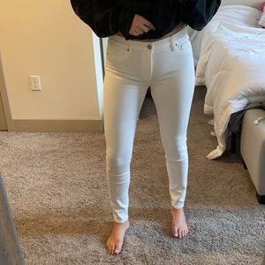 White HUDSON Midrise Nico Super Skinny Ankle Jeans